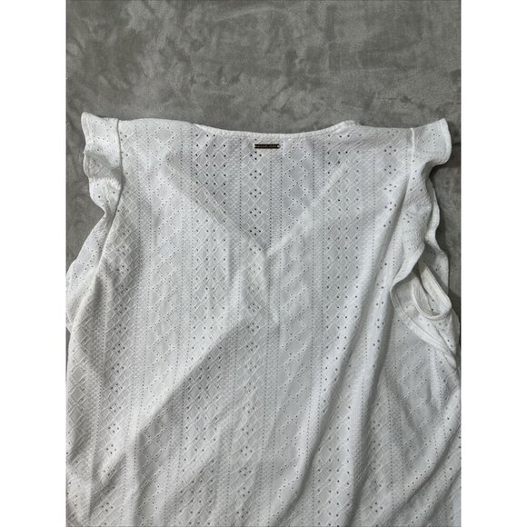 Women’s Michael Kors Blouse White V-Neck Size Xl - Picture 13 of 13